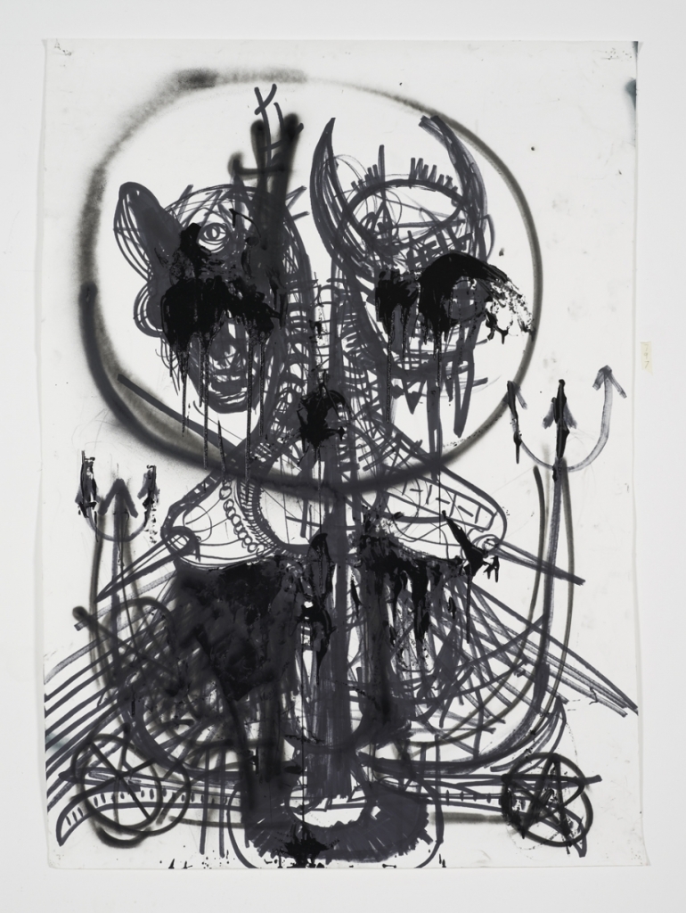 Melting Duality (2013), black ink on paper, 200 x 70 cm